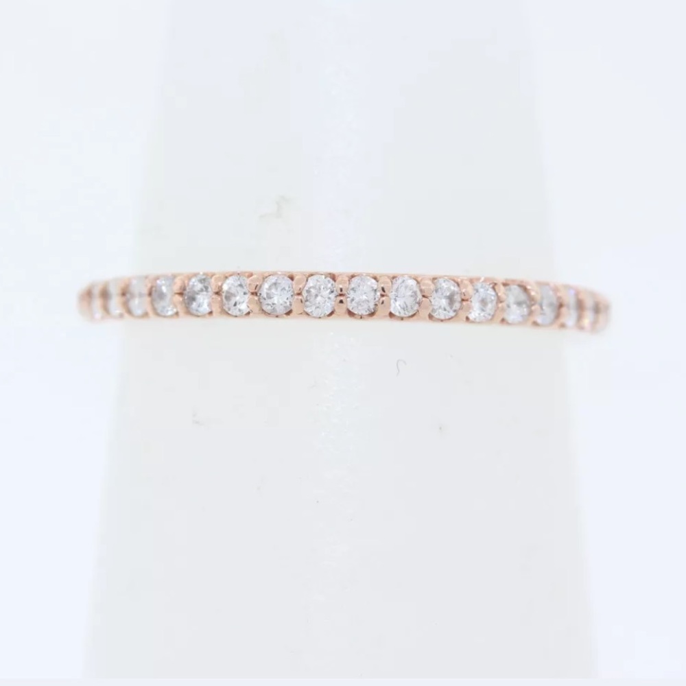 $1200 .20CT Diamond Solid 10K Rose Gold Band